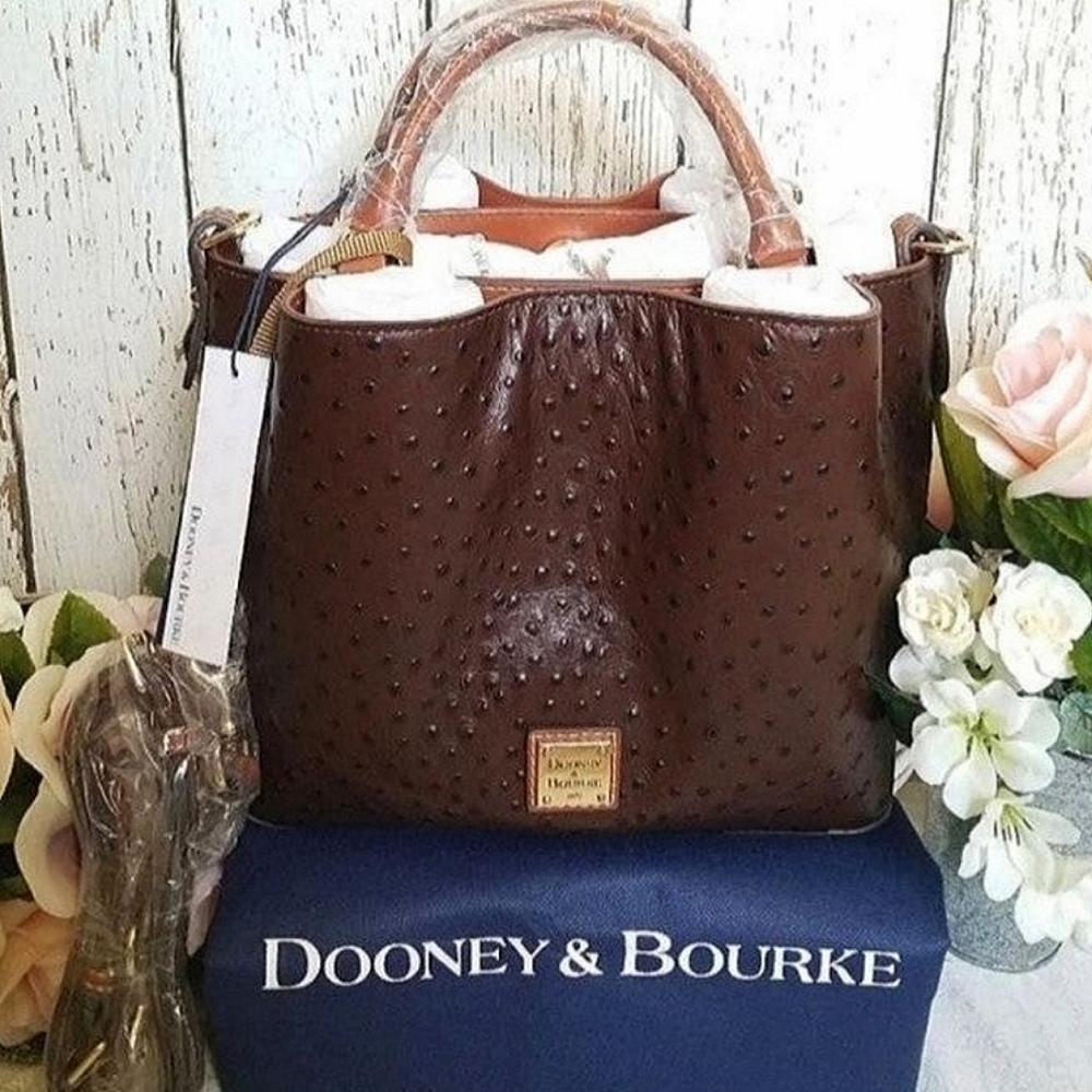 Dooney & Bourke Brown Ostrich Bag